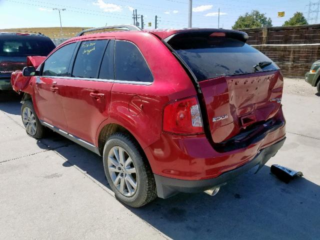 2FMDK4KC5CBA81523 - 2012 FORD EDGE LIMIT RED photo 3