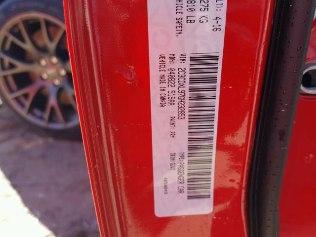 2C3CDXL97GH232853 - 2016 DODGE CHARGER SR RED photo 10