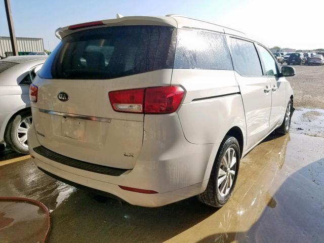 KNDMB5C13F6044349 - 2015 KIA SEDONA LX WHITE photo 4