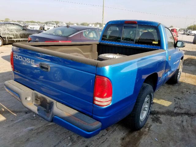 1B7FL26X2XS165533 - 1999 DODGE DAKOTA BLUE photo 4