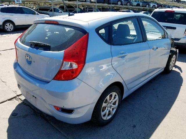 KMHCT5AE0DU084469 - 2013 HYUNDAI ACCENT GS BLUE photo 4