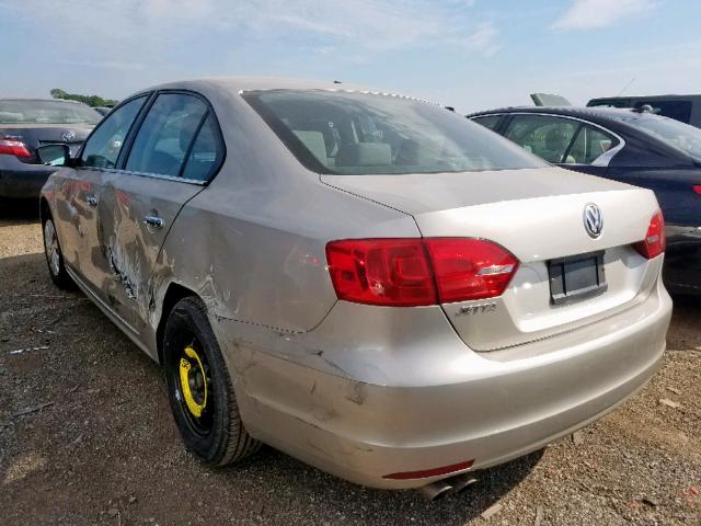 3VW1K7AJ4DM313437 - 2013 VOLKSWAGEN JETTA BASE 米色 照片 3