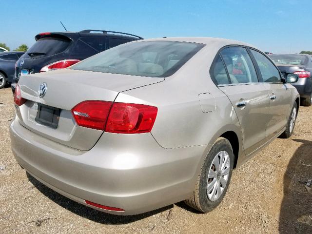 3VW1K7AJ4DM313437 - 2013 VOLKSWAGEN JETTA BASE 米色 照片 4