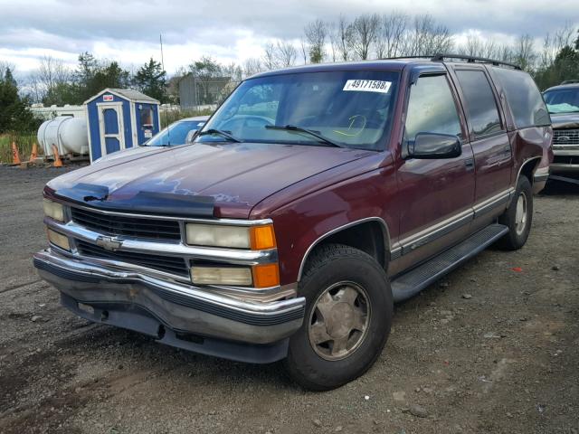 1GNFK16R3XJ301941 - 1999 CHEVROLET SUBURBAN K BURGUNDY photo 2