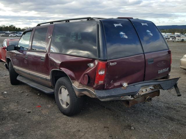 1GNFK16R3XJ301941 - 1999 CHEVROLET SUBURBAN K BURGUNDY photo 3