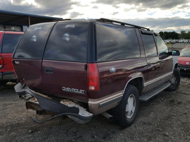 1GNFK16R3XJ301941 - 1999 CHEVROLET SUBURBAN K BURGUNDY photo 4