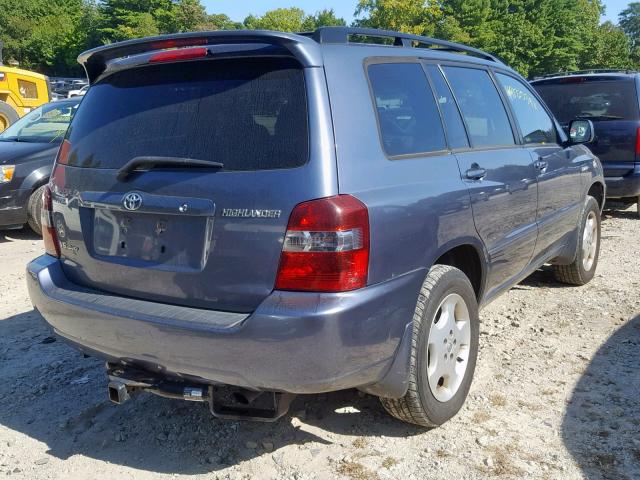 JTEEP21A850093891 - 2005 TOYOTA HIGHLANDER BLUE photo 4