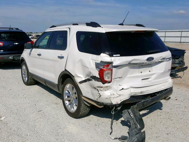 1FMHK8F83CGA27001 - 2012 FORD EXPLORER L WHITE photo 3