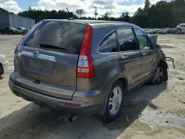 5J6RE3H76AL016418 - 2010 HONDA CR-V EXL GRAY photo 4