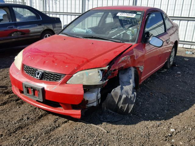 1HGEM22175L015260 - 2005 HONDA CIVIC DX V RED photo 2