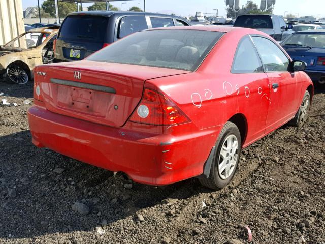 1HGEM22175L015260 - 2005 HONDA CIVIC DX V RED photo 4