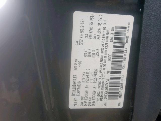 1D7HE48K26S674753 - 2006 DODGE DAKOTA QUA BLACK photo 10