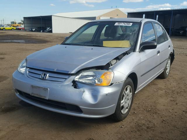 1HGES15291L077581 - 2001 HONDA CIVIC DX SILVER photo 2