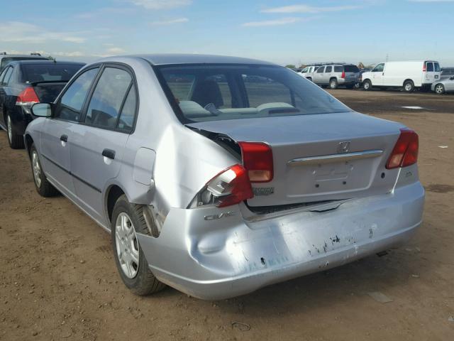 1HGES15291L077581 - 2001 HONDA CIVIC DX SILVER photo 3