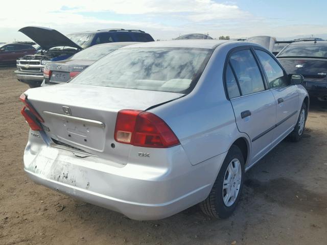 1HGES15291L077581 - 2001 HONDA CIVIC DX SILVER photo 4