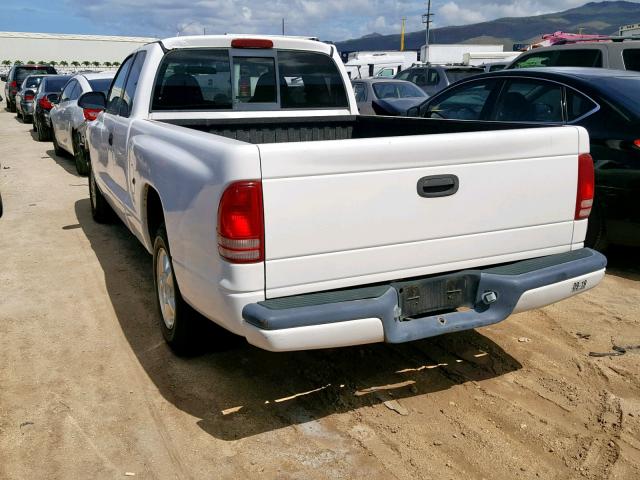 1B7GL22X8YS674683 - 2000 DODGE DAKOTA WHITE photo 3