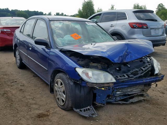 1HGES163X4L024464 - 2004 HONDA CIVIC DX V BLUE photo 1