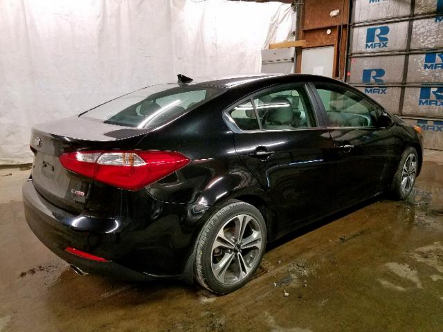 KNAFX4A88F5425413 - 2015 KIA FORTE EX BLACK photo 4