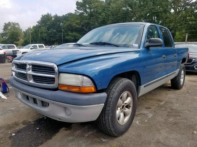 1D7HL48X93S314005 - 2003 DODGE DAKOTA QUA BLUE photo 2