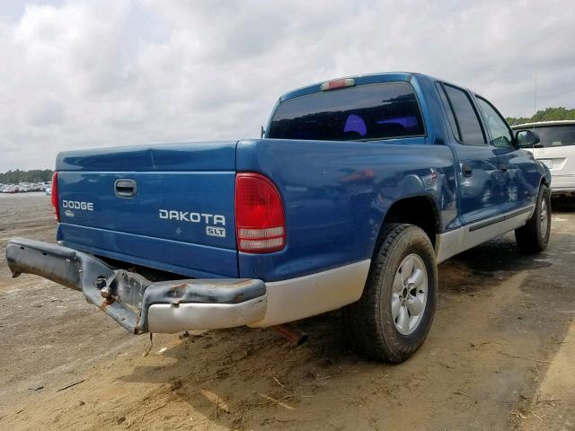 1D7HL48X93S314005 - 2003 DODGE DAKOTA QUA BLUE photo 4