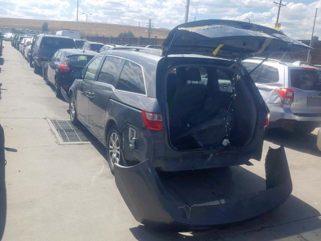 5FNRL5H45CB065788 - 2012 HONDA ODYSSEY EX GRAY photo 3