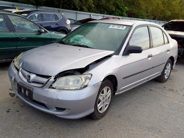 2HGES163X5H626182 - 2005 HONDA CIVIC DX V SILVER photo 2