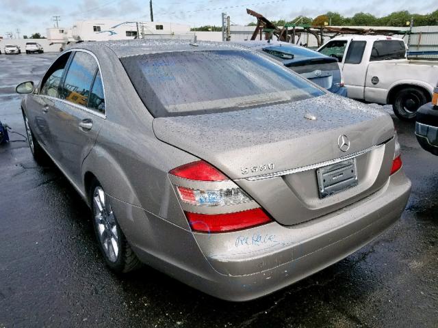 WDDNG71X07A054107 - 2007 MERCEDES-BENZ S 550 BROWN photo 3