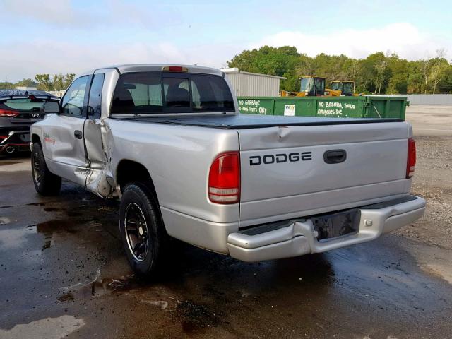 1B7GL22X31S292194 - 2001 DODGE DAKOTA SILVER photo 3