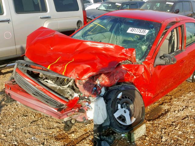 1G1AK55F477407869 - 2007 CHEVROLET COBALT LS RED photo 10