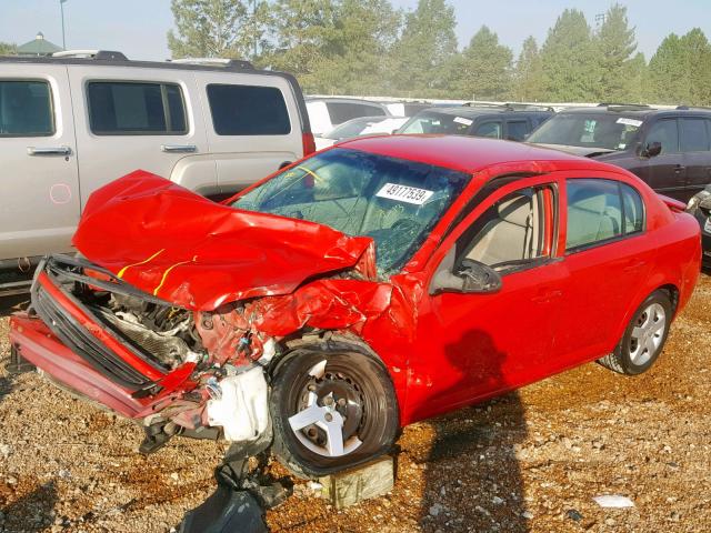 1G1AK55F477407869 - 2007 CHEVROLET COBALT LS RED photo 2