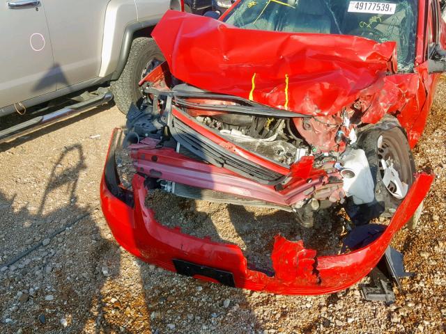 1G1AK55F477407869 - 2007 CHEVROLET COBALT LS RED photo 9