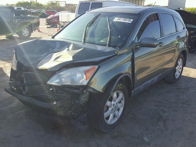 5J6RE38728L009489 - 2008 HONDA CR-V EXL GREEN photo 2