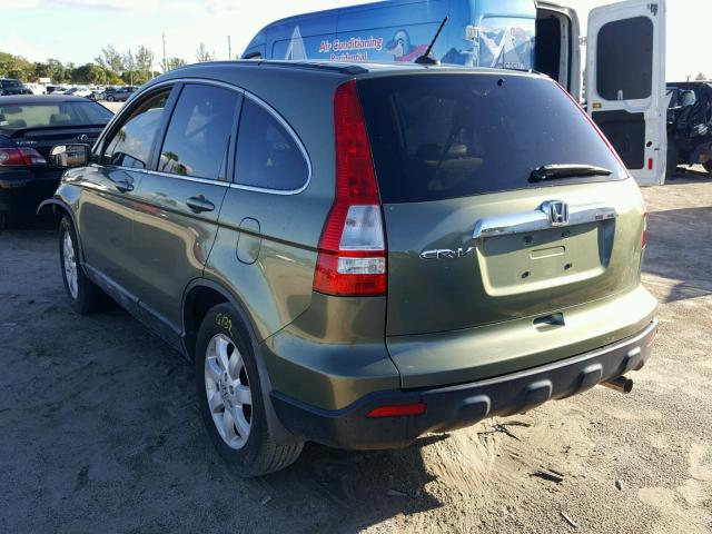 5J6RE38728L009489 - 2008 HONDA CR-V EXL GREEN photo 3