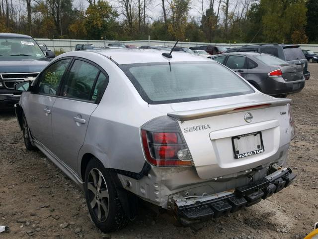 3N1AB6AP6CL631651 - 2012 NISSAN SENTRA 2.0 SILVER photo 3