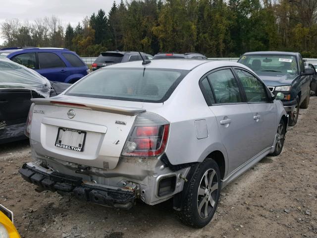 3N1AB6AP6CL631651 - 2012 NISSAN SENTRA 2.0 SILVER photo 4