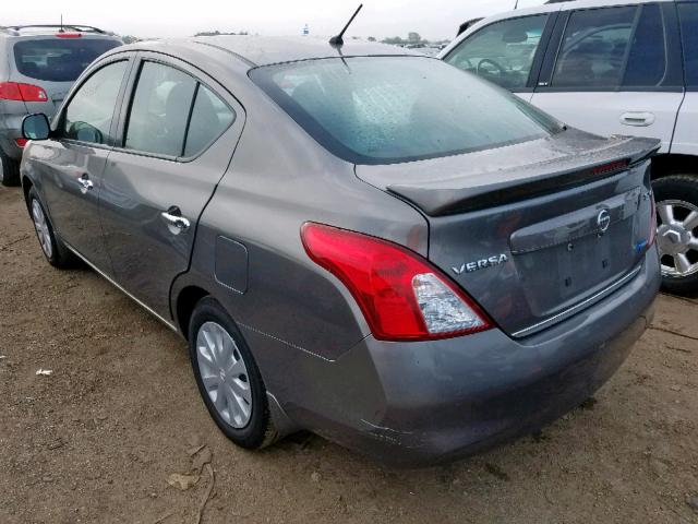 3N1CN7AP6EK456025 - 2014 NISSAN VERSA S GRAY photo 3