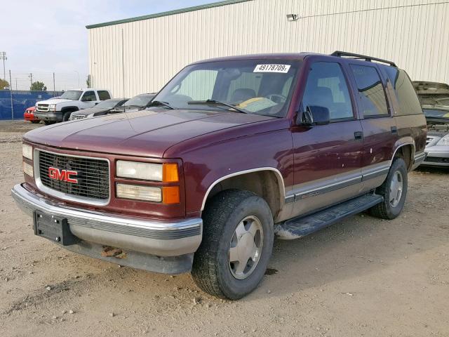 1GKEK13R1WJ726103 - 1998 GMC YUKON BURGUNDY photo 2