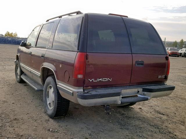 1GKEK13R1WJ726103 - 1998 GMC YUKON BURGUNDY photo 3