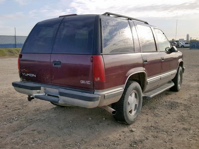 1GKEK13R1WJ726103 - 1998 GMC YUKON BURGUNDY photo 4