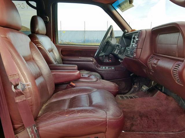 1GKEK13R1WJ726103 - 1998 GMC YUKON BURGUNDY photo 5