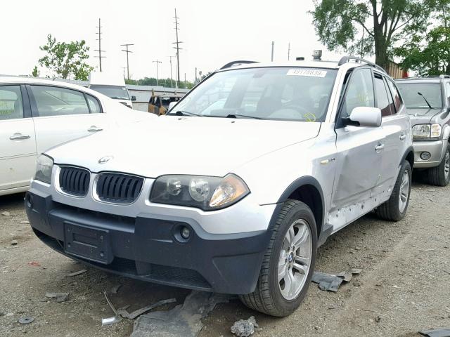 WBXPA93414WC34459 - 2004 BMW X3 3.0I SILVER photo 2