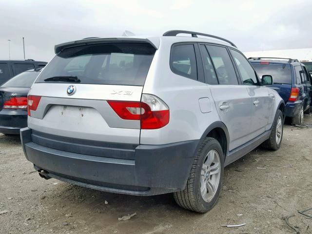 WBXPA93414WC34459 - 2004 BMW X3 3.0I SILVER photo 4