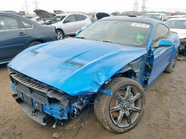 1FA6P8CF4K5117564 - 2019 FORD MUSTANG GT BLUE photo 2