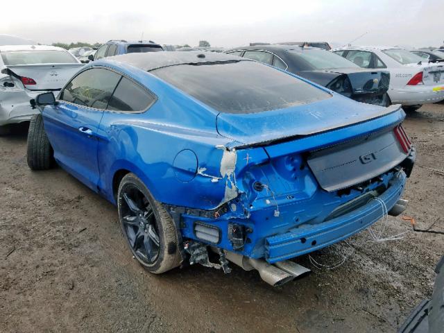 1FA6P8CF4K5117564 - 2019 FORD MUSTANG GT BLUE photo 3
