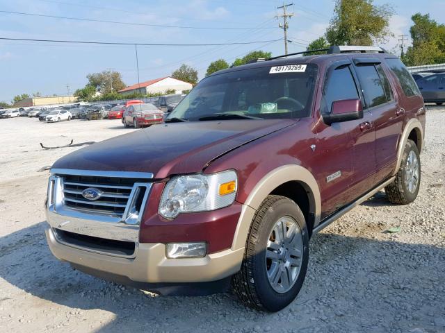 1FMEU74867UA67459 - 2007 FORD EXPLORER E BURGUNDY photo 2