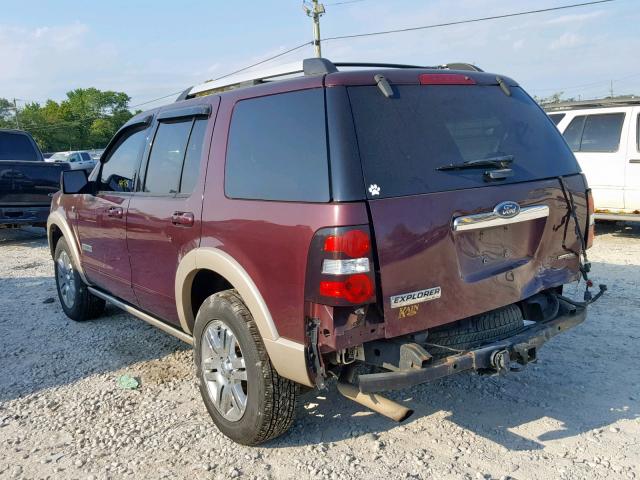 1FMEU74867UA67459 - 2007 FORD EXPLORER E BURGUNDY photo 3