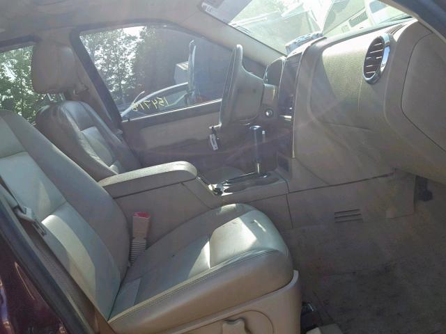 1FMEU74867UA67459 - 2007 FORD EXPLORER E BURGUNDY photo 5