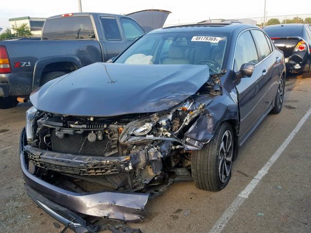 1HGCR2F84GA132938 - 2016 HONDA ACCORD EXL GRAY photo 2