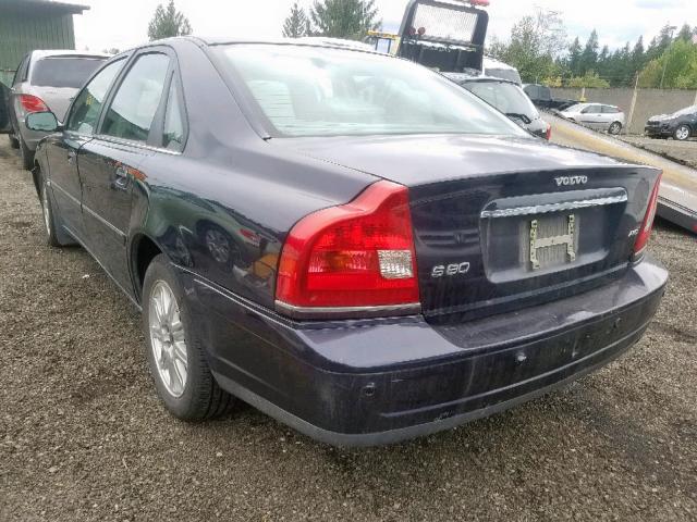 YV1TH592X51398322 - 2005 VOLVO S80 2.5T BLUE photo 3