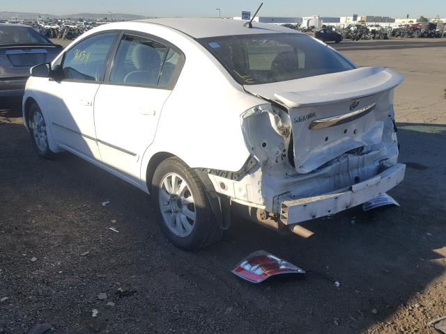 3N1AB6AP6BL634841 - 2011 NISSAN SENTRA 2.0 WHITE photo 3